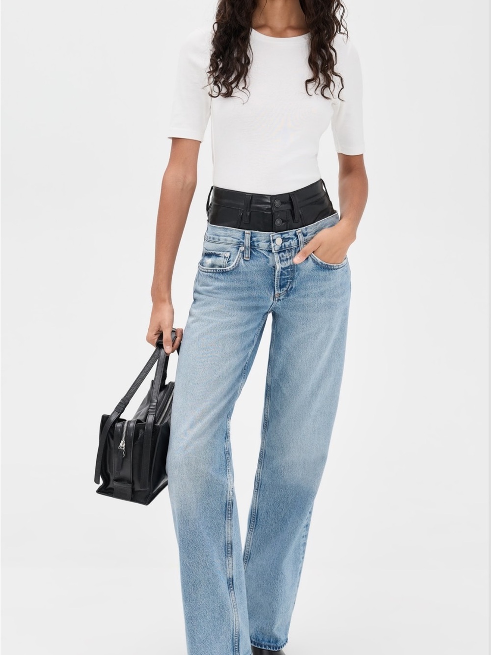 Agolde Straight-Leg Jeans in Light Blue Wash
